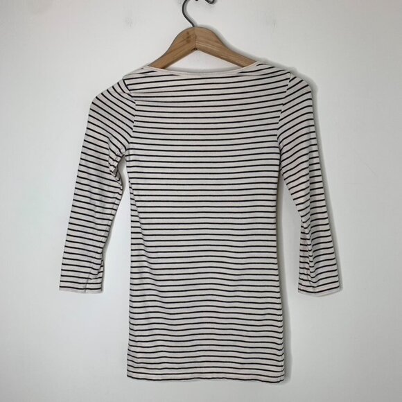 Aritzia Babaton Stripe T-shirt Top 3/4 Length sleeve Stretch Cotton Size XS - Picture 12 of 16